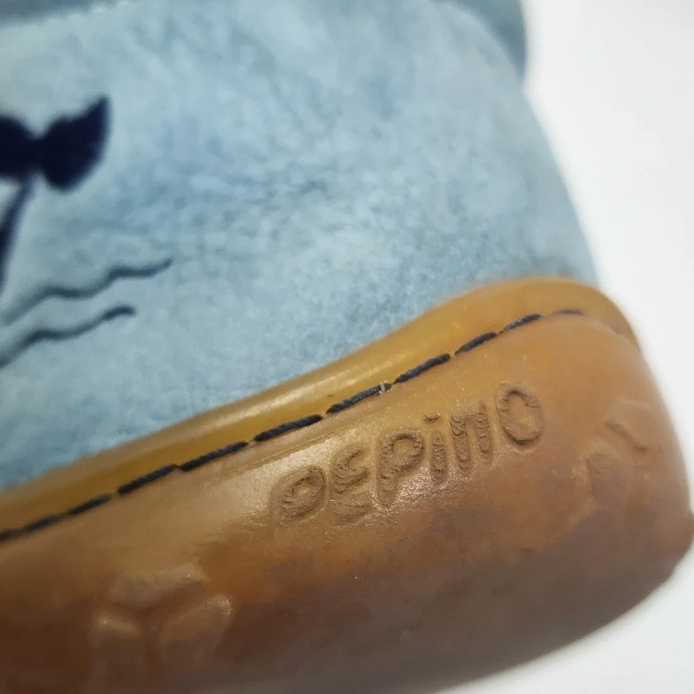 Ricosta Pepino Lucky Boys Sz EU23/US 6.5M Ankle Boots Whale Motif Blue Leather